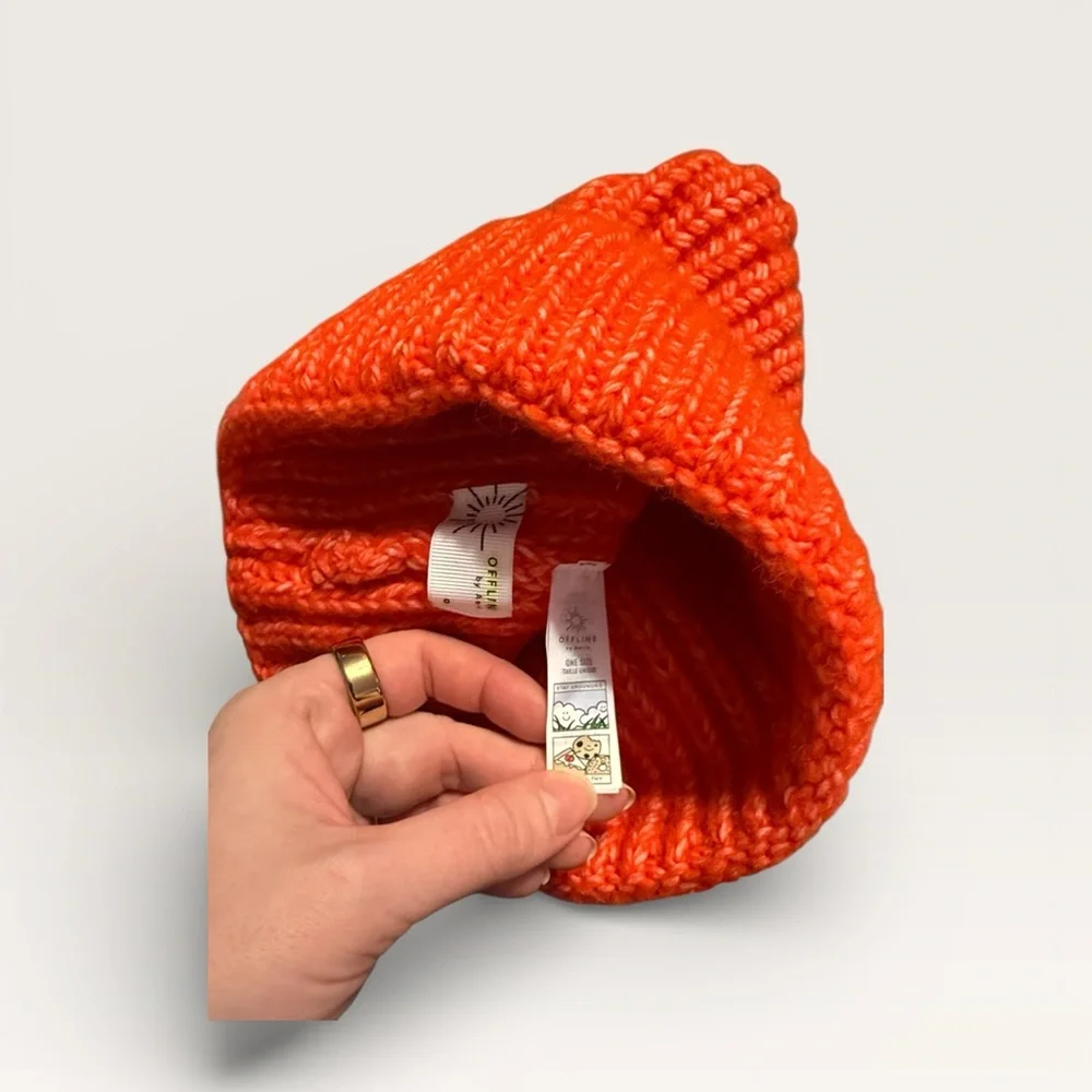 Aerie | Offline Chunky Knit Beanie Holiday Red